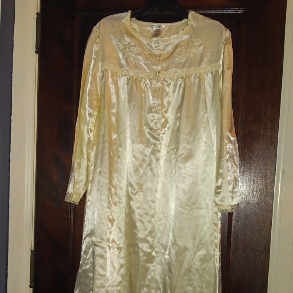 Elegant Cream Satin Nightgown